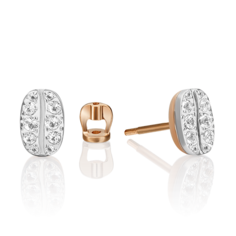 Серьги пусеты из белого/красного золота PLATINA jewelry 02-4916-00-201-1111, топаз