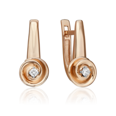 Серьги из белого/красного золота PLATINA jewelry 02-5347-00-101-1111, бриллиант