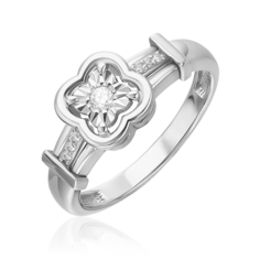 Кольцо из белого золота р. 17 PLATINA jewelry 01-5741-00-101-1120, бриллиант