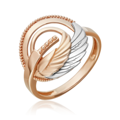 Кольцо из белого/красного золота р. 17 PLATINA jewelry 01-5787-00-000-1111
