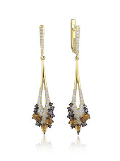 Серьги из серебра VALTERA 105988, топаз искусственный\фианит