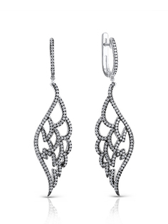 Серьги подвески из серебра VALTERA 93862, циркон