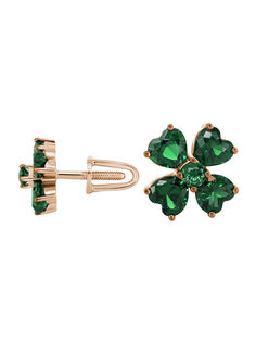 Серьги из серебра VALTERA 113686, изумруд