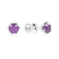 Серьги из серебра VALTERA 116940, аметист