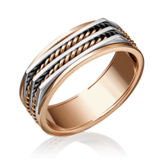 Кольцо печатка из белого/красного золота р.20 PLATINA jewelry 01-5214-00-000-1111-48