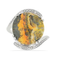 Кольцо из серебра р.21 Ювелирия T48671, яшма/топаз