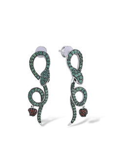 Серьги из серебра VALTERA 087751, агат\фианит