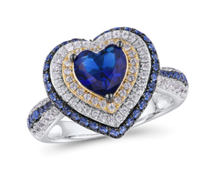 Кольцо из серебра р. 18 VALTERA 114801, сапфир искусственный\фианит