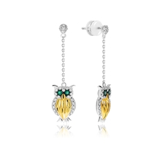 Серьги подвески из серебра VALTERA 87661, циркон/шпинель нано