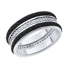 Кольцо из серебра с фианитом р. 19,5 Diamant 94-110-01814-1