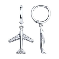 Серьги из серебра SOKOLOV 94026710, фианит