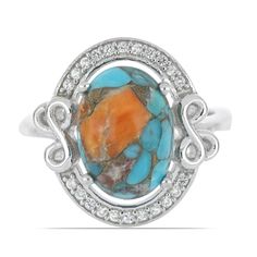 Кольцо из серебра р.17 Ювелирия T41030, бирюза/топаз