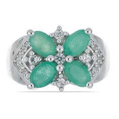 Кольцо из серебра р.19 Ювелирия T48637, изумруд/топаз