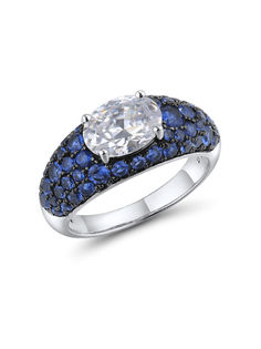 Кольцо из серебра р. 16,5 VALTERA 114958, сапфир искусственный\фианит
