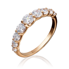 Кольцо из красного золота р.16,5 PLATINA jewelry 01-1357-00-401-1110, фианит