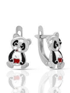 Серьги из серебра VALTERA 117876, фианит\эмаль