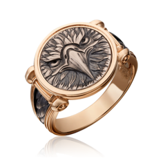 Кольцо печатка из белого/красного золота р.21,5 PLATINA jewelry 01-5299-00-000-1111-42