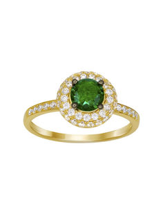 Кольцо из серебра р. 16,5 VALTERA 113048, изумруд искусственный\фианит