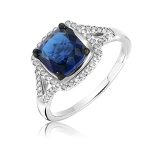 Кольцо из серебра р. 17,5 VALTERA 111279, сапфир искусственный\фианит