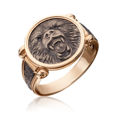 Кольцо печатка из белого/красного золота р.21,5 PLATINA jewelry 01-5300-00-000-1111-42