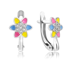 Серьги из серебра VALTERA 117871, фианит\эмаль
