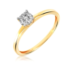 Кольцо из желтого золота р. 15,5 VALTERA 106228, бриллиант