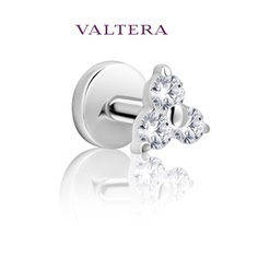 Пирсинг из серебра VALTERA 118149, фианит