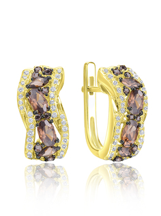 Серьги из серебра VALTERA 105970, топаз искусственный\фианит