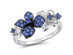 Кольцо из серебра р. 17 VALTERA 119137, сапфир искусственный\фианит