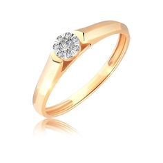 Кольцо из красного золота р. 16,5 VALTERA 097511, бриллиант