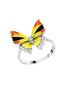 Кольцо из серебра р. 16 VALTERA 079481, эмаль\фианит