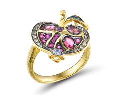Кольцо из серебра р. 17 VALTERA 091634, рубин искусственный\изумруд искусственный\фианит