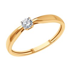 Кольцо из красного золота р. 15,5 SOKOLOV 1012453, бриллиант
