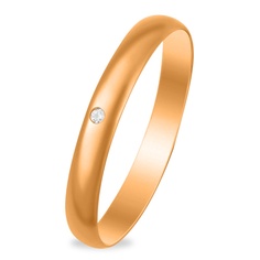 Кольцо обручальное из красного золота с фианитом р. 15 585Gold 601006853