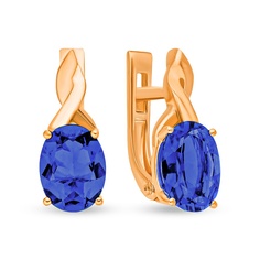 Серьги из красного золота 585Gold 102007556, сапфир искусственный