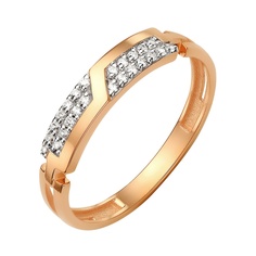 Кольцо из красного золота с фианитом р. 16,5 585Gold 301011593