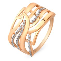 Кольцо из красного золота с фианитом р. 17,5 585Gold 301009772