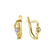 Серьги из желтого золота 585Gold 102004656, бриллиант