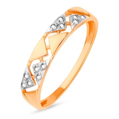 Кольцо из красного золота с фианитом р. 18 585Gold 301011725
