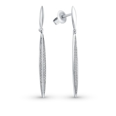 Серьги подвески из серебра 585Gold 702007507, фианит
