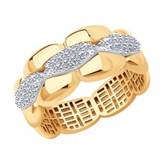 Кольцо из комбинированного золота р. 19 SOKOLOV Diamonds 1011962, бриллиант