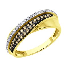 Кольцо из желтого золота р. 16,5 SOKOLOV 1012594-2, бриллиант