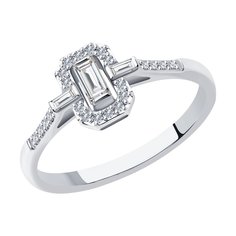 Кольцо из белого золота р. 18 SOKOLOV Diamonds 1012174, бриллиант