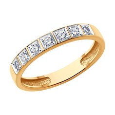 Кольцо обручальное из красного золота р. 16,5 SOKOLOV Diamonds 1110229, бриллиант