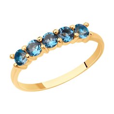 Кольцо из красного золота р. 17,5 Diamant 51-310-01632-2, топаз