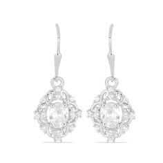 Серьги подвески из серебра Ювелирия T23225, фианит