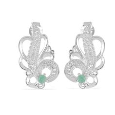 Серьги из серебра Ювелирия T23921, изумруд/топаз