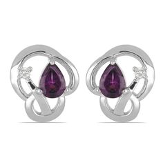 Серьги из серебра Ювелирия T23028, родолит/топаз