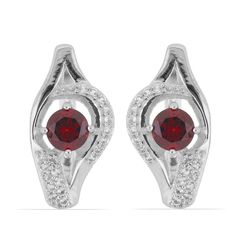 Серьги из серебра Ювелирия T27977, гранат/топаз