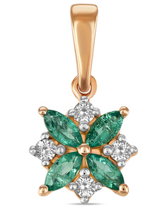 Кулон из белого/красного золота MIUZ Diamonds P01-34168-EM, изумруд